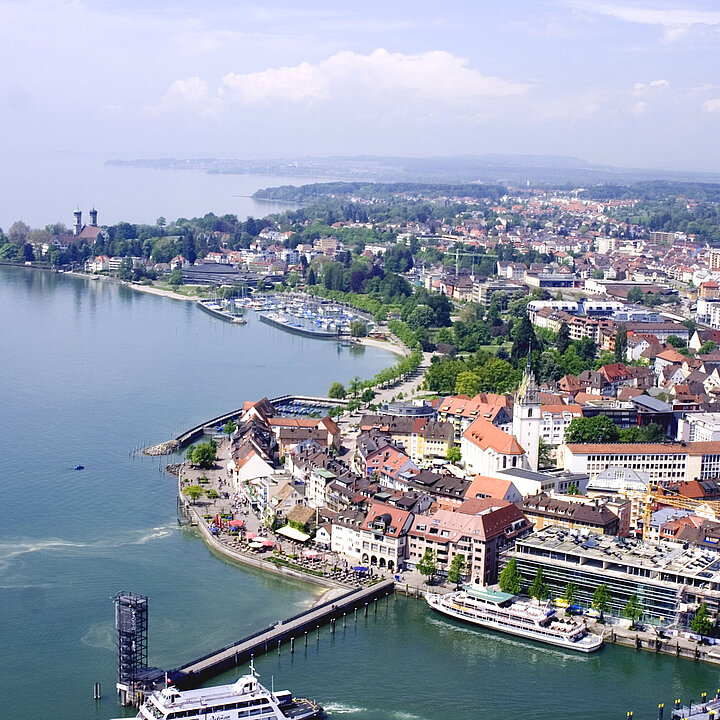 Luftbild der Altstadt Friedrichshafen