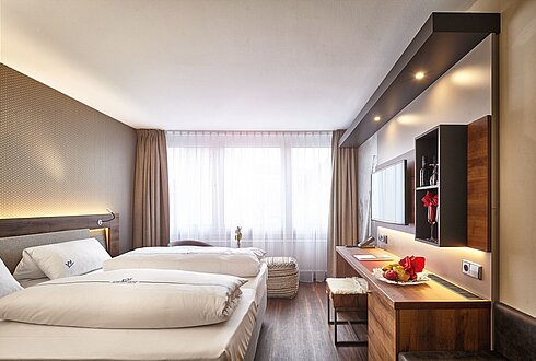 Modernes, hochwertiges Doppelzimmer im Hotel City Krone Friedrichshafen